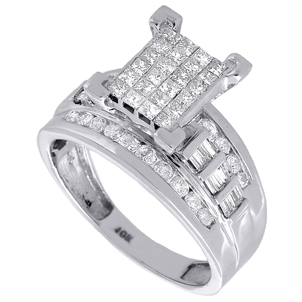 ... Gold Real Princess Cut Diamond Engagement Wedding Bridal Ring 1 tcw
